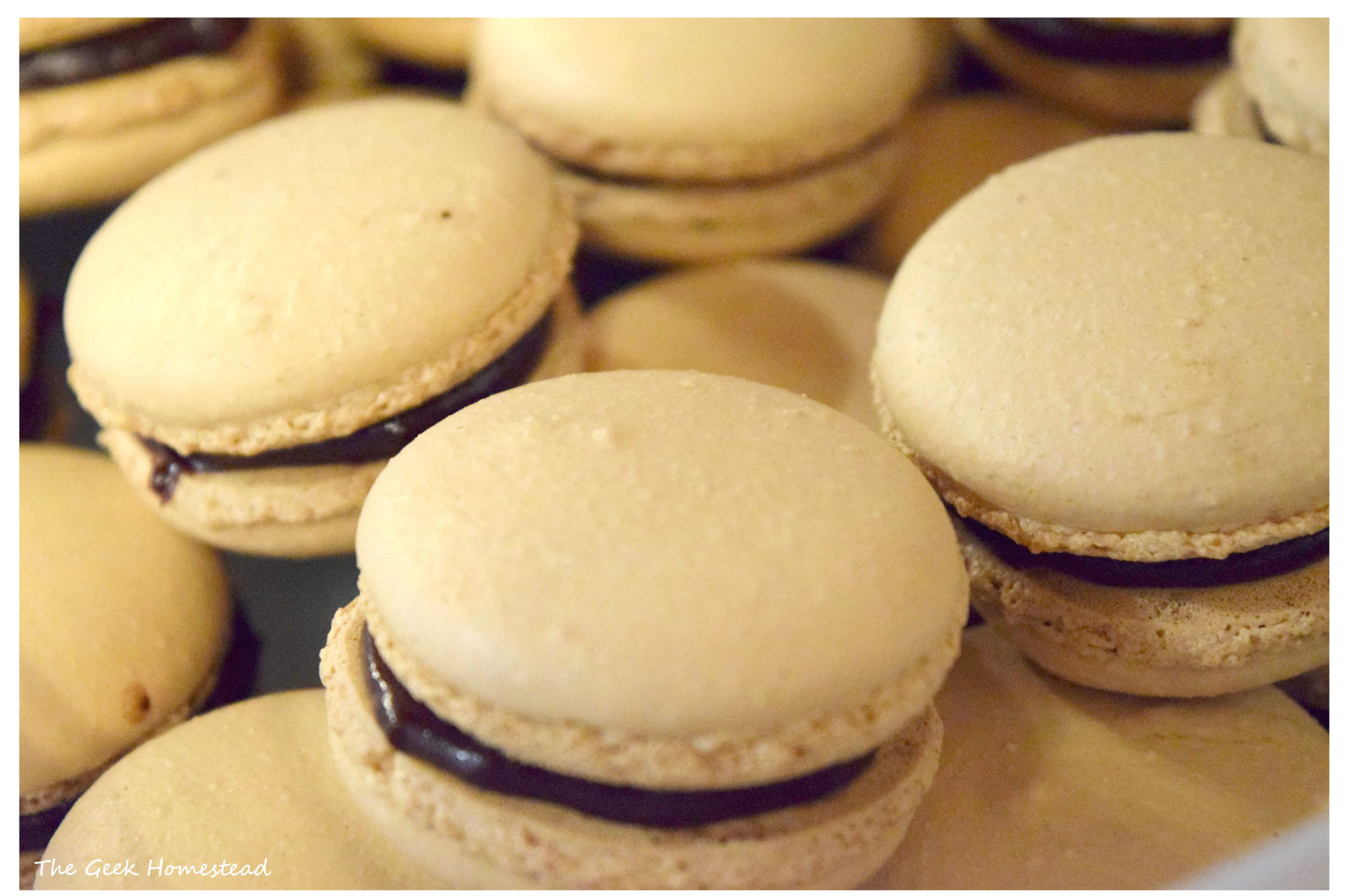 Mocha Macarons With Chocolate Ganache Filling Geek Homestead